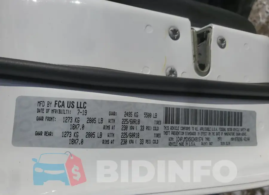 1C4PJMDX5KD491574 Photo# 13