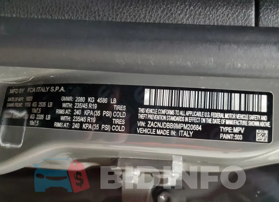 ZACNJDBB9MPM20684 Photo# 13