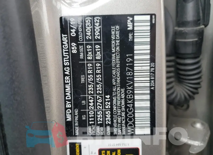 WDC0G4KB9KV187191 Photo# 14