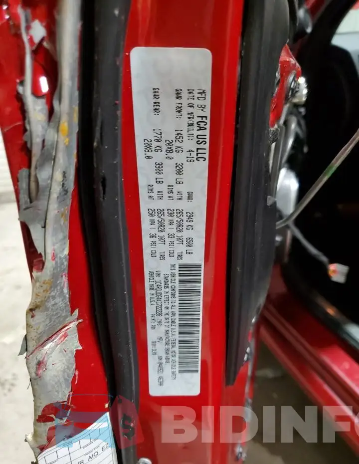 1C4RDJDG4KC722226 Photo# 14