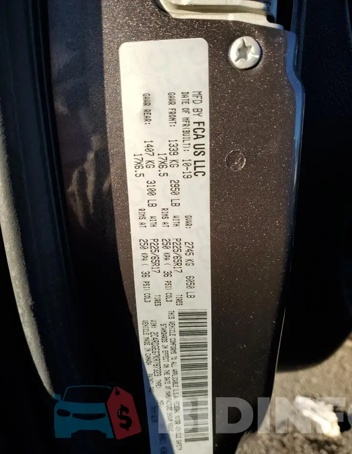 2C4RDGEG7KR787323 Photo# 13
