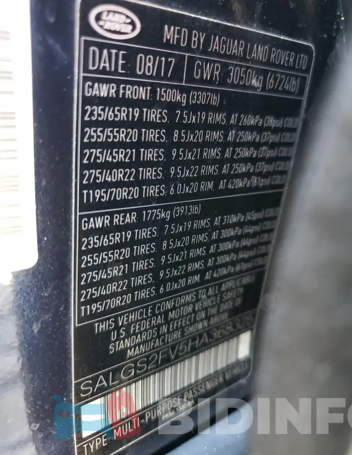 SALGS2FV5HA368325 Photo# 13