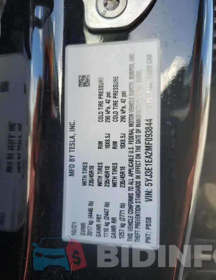 5YJ3E1EA2MF093844 Photo# 12