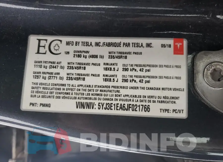 5YJ3E1EA6JF021766 Photo# 13