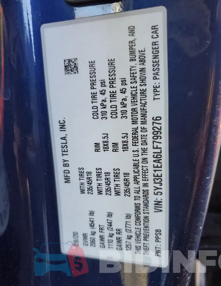 5YJ3E1EA6LF799276 Photo# 12