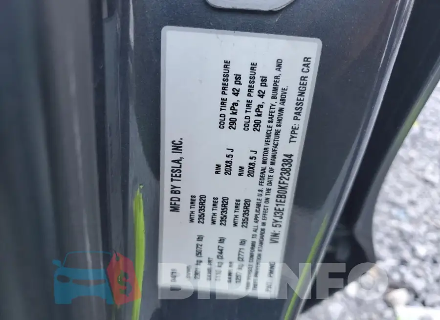 5YJ3E1EB0KF238384 Photo# 12