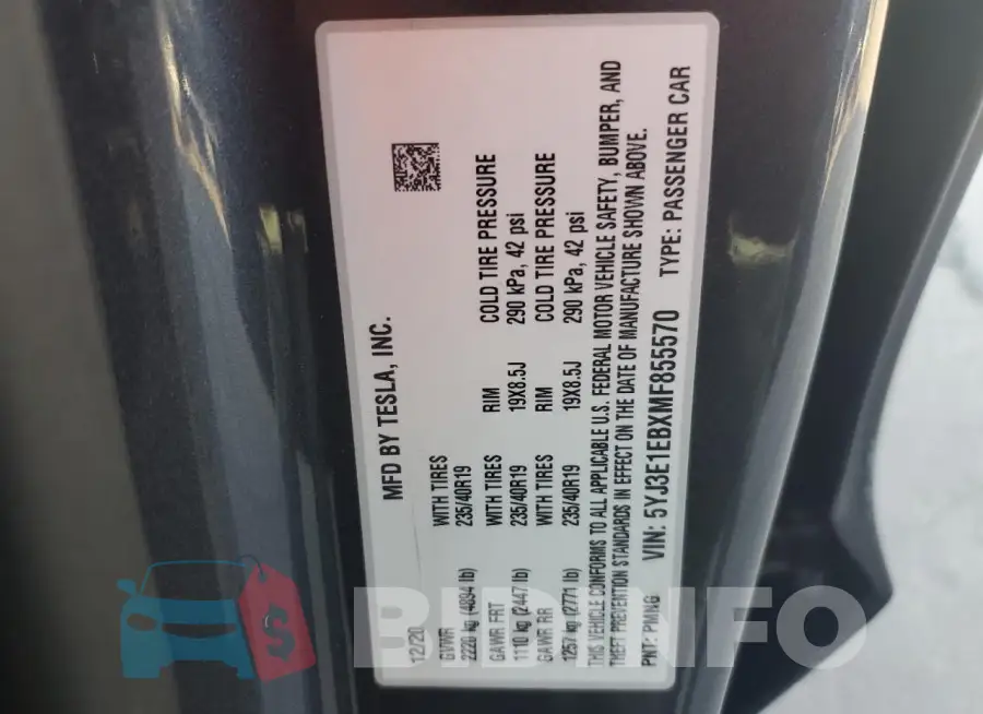 5YJ3E1EBXMF855570 Photo# 13