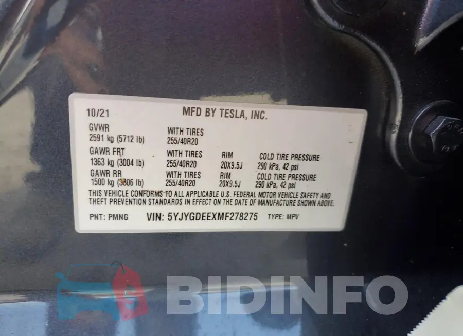 5YJYGDEEXMF278275 Photo# 14
