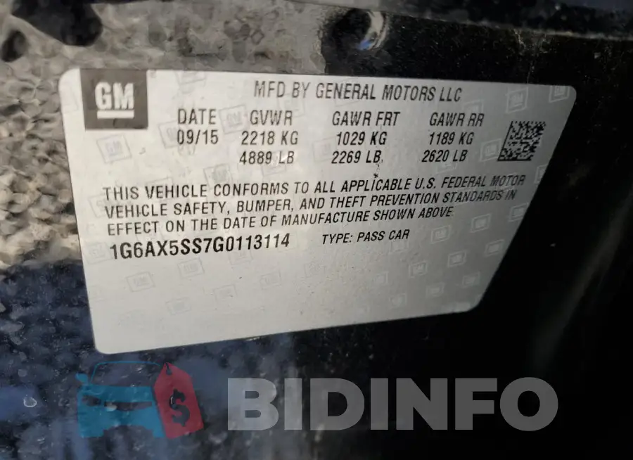 1G6AX5SS7G0113114 Photo# 12