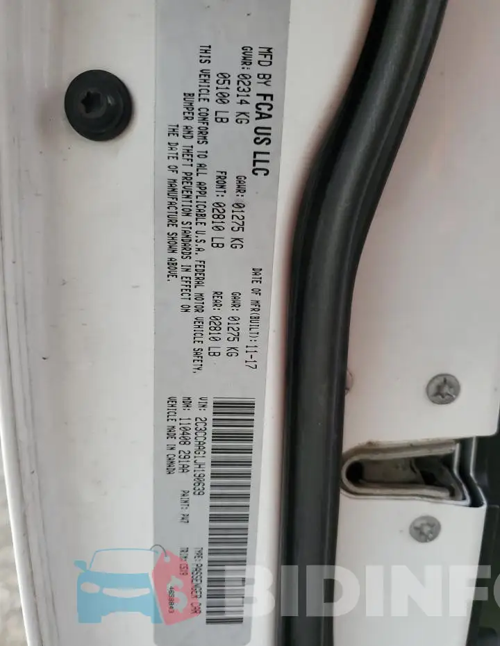 2C3CCAAG1JH190639 Photo# 13