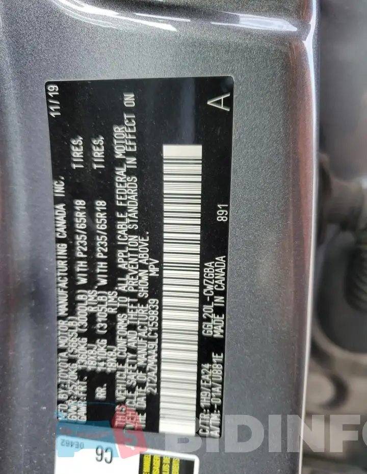 2T2AZMAA9LC159839 Photo# 13