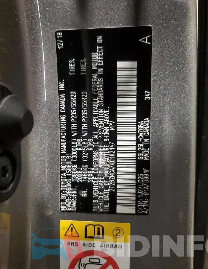 2T2BZMCA7KC182147 Photo# 13