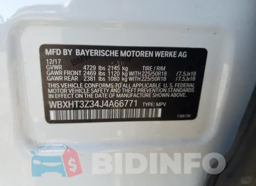 WBXHT3Z34J4A66771 Photo# 13