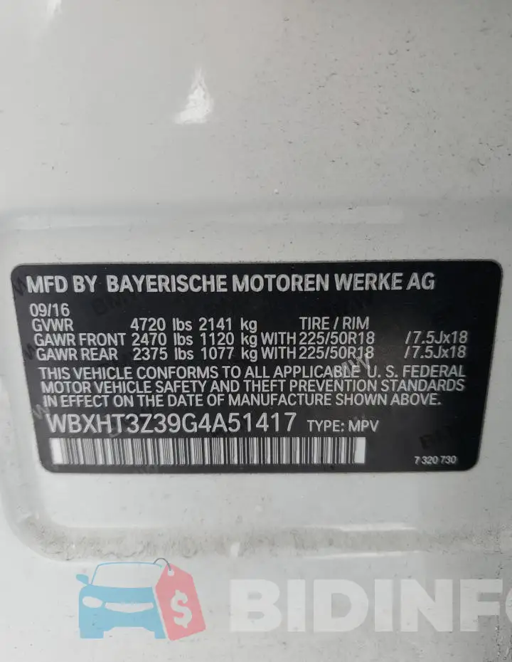 WBXHT3Z39G4A51417 Photo# 13