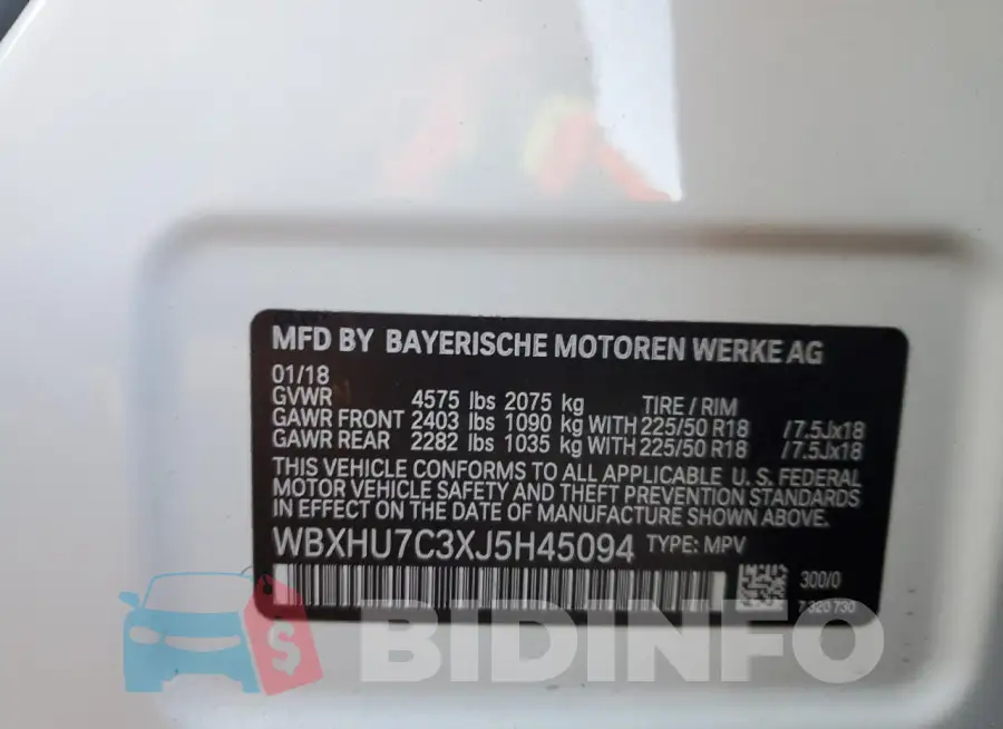 WBXHU7C3XJ5H45094 Photo# 13
