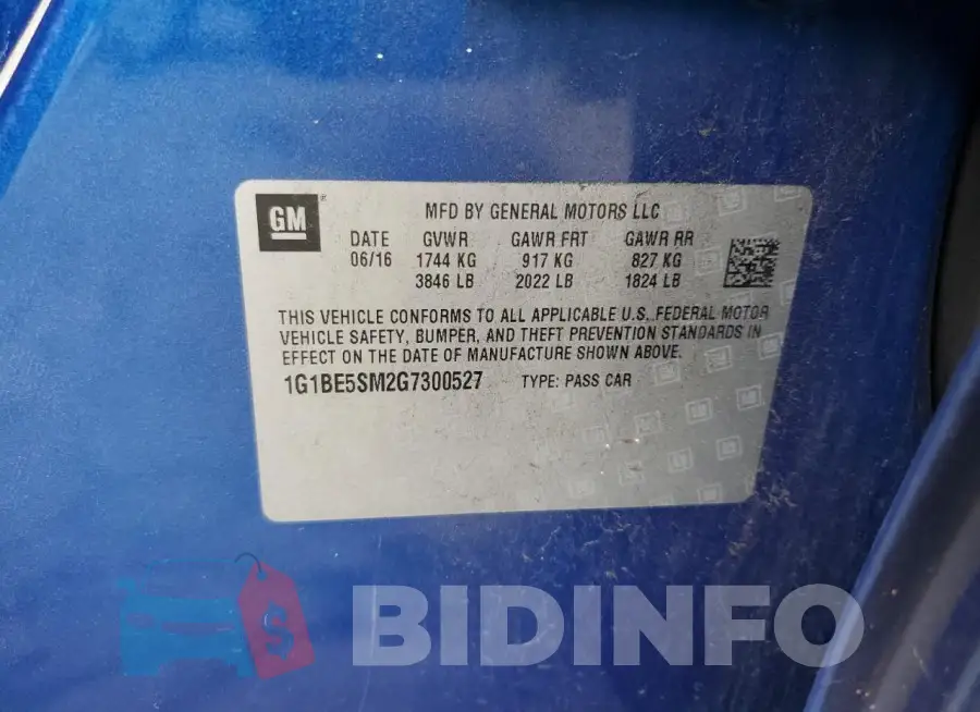 1G1BE5SM2G7300527 Photo# 12
