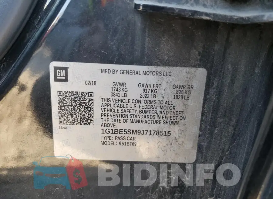 1G1BE5SM9J7178515 Photo# 12
