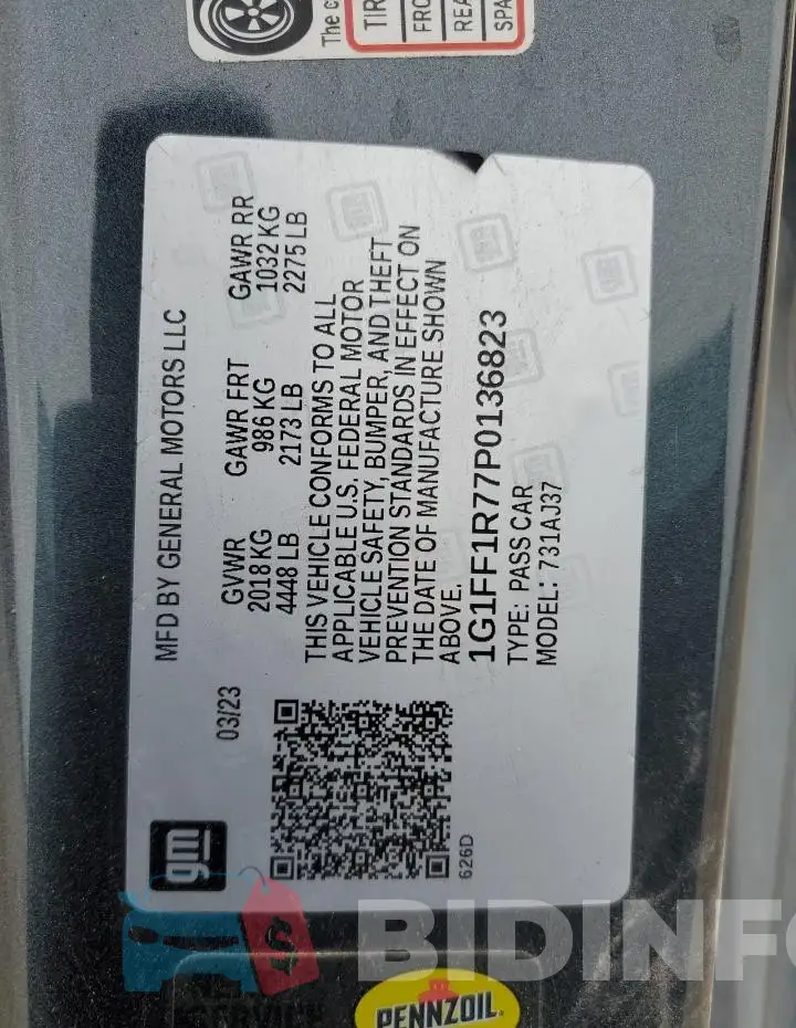 1G1FF1R77P0136823 Photo# 12