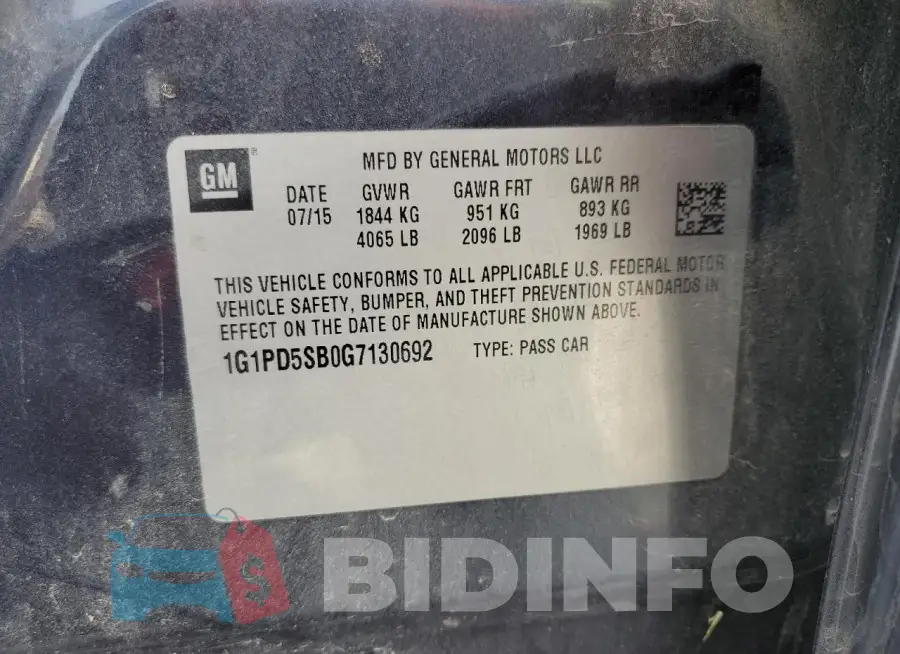 1G1PD5SB0G7130692 Photo# 13