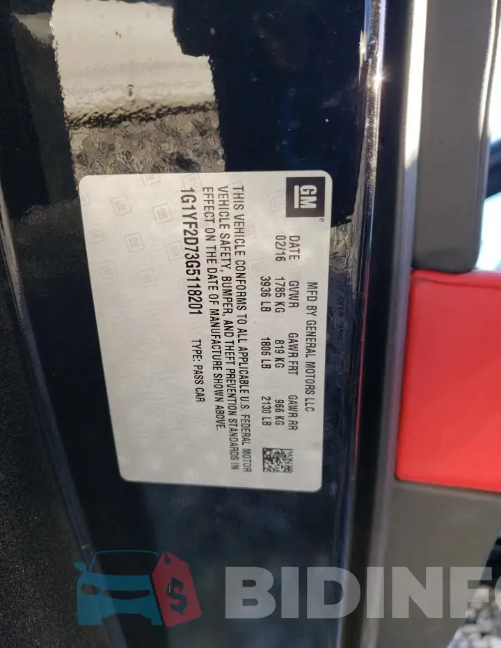 1G1YF2D73G5118201 Photo# 12