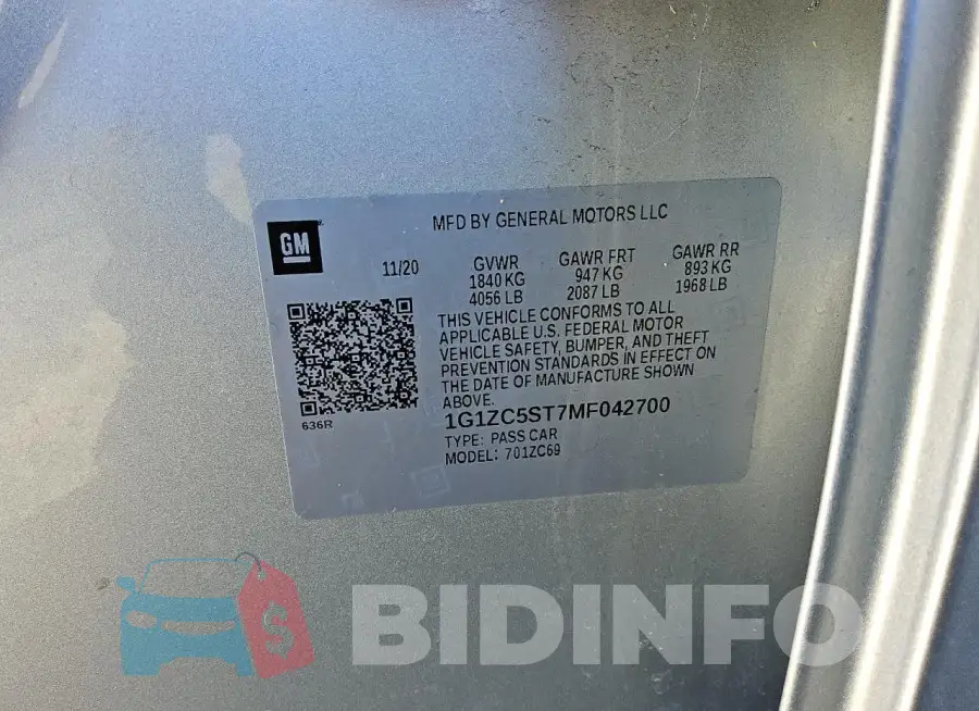 1G1ZC5ST7MF042700 Photo# 12