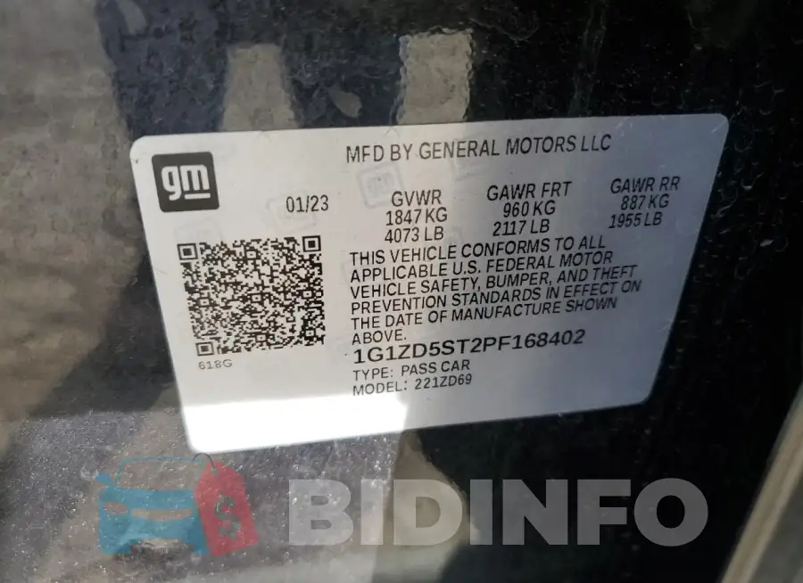 1G1ZD5ST2PF168402 Photo# 13