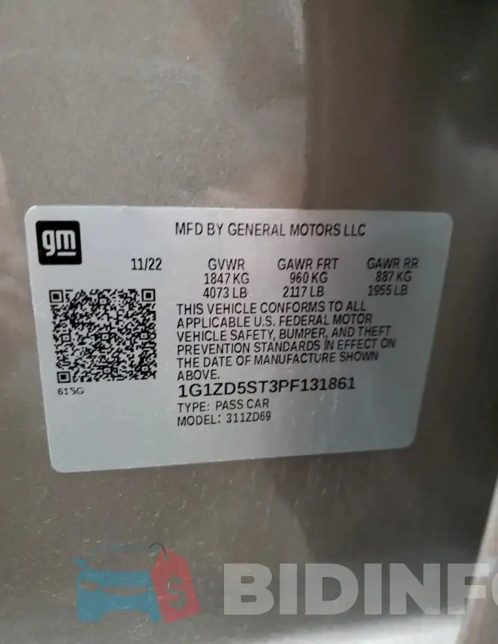 1G1ZD5ST3PF131861 Photo# 12