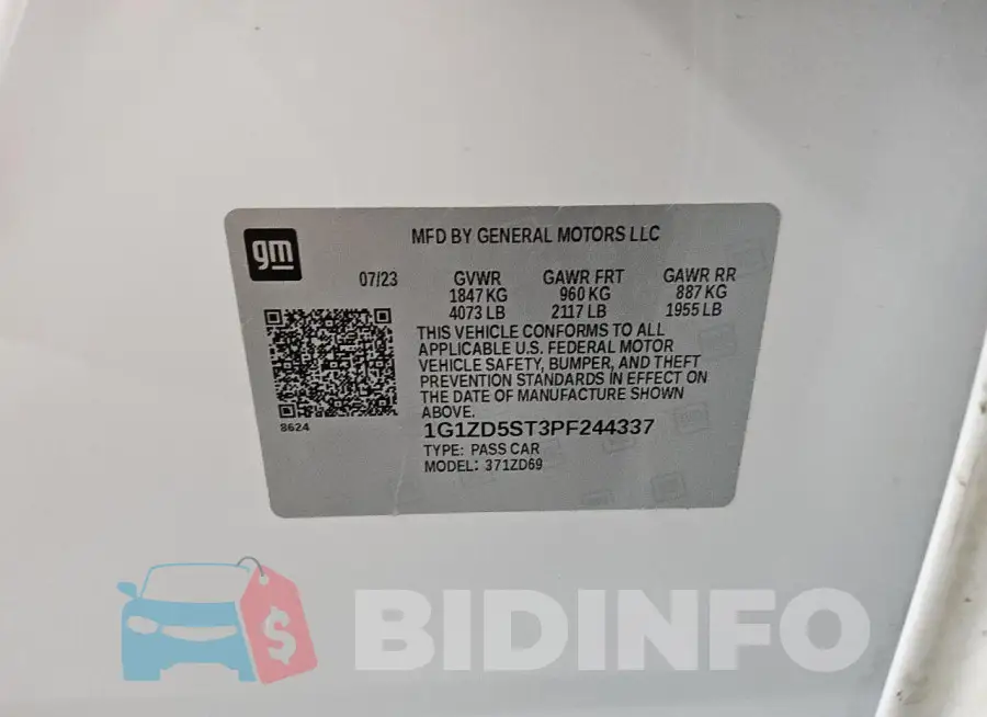 1G1ZD5ST3PF244337 Photo# 12