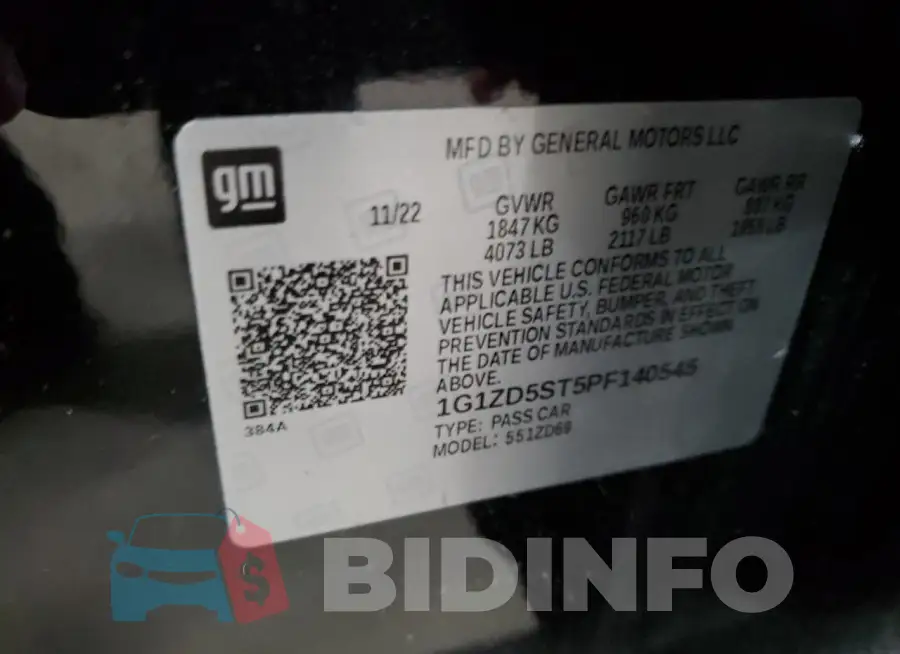 1G1ZD5ST5PF140545 Photo# 12