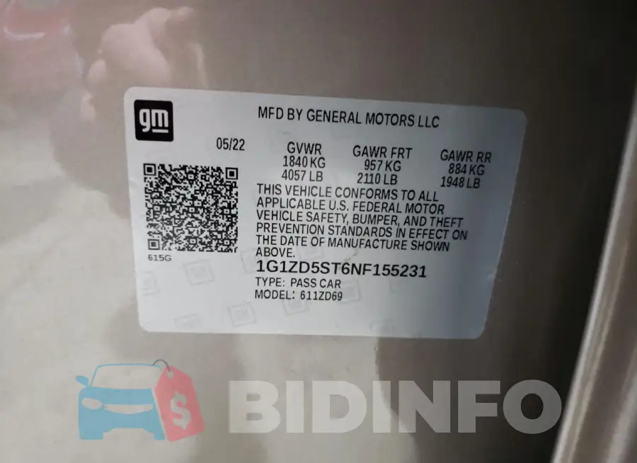 1G1ZD5ST6NF155231 Photo# 12