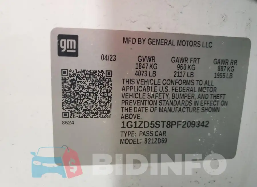 1G1ZD5ST8PF209342 Photo# 12