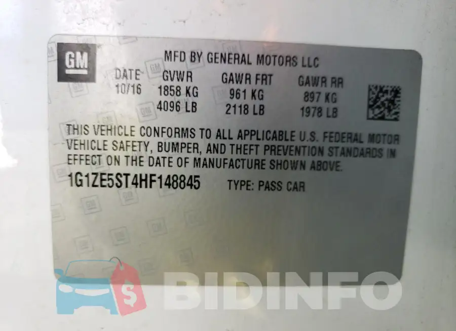 1G1ZE5ST4HF148845 Photo# 12