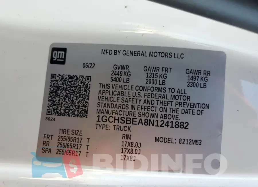 1GCHSBEA8N1241882 Photo# 12