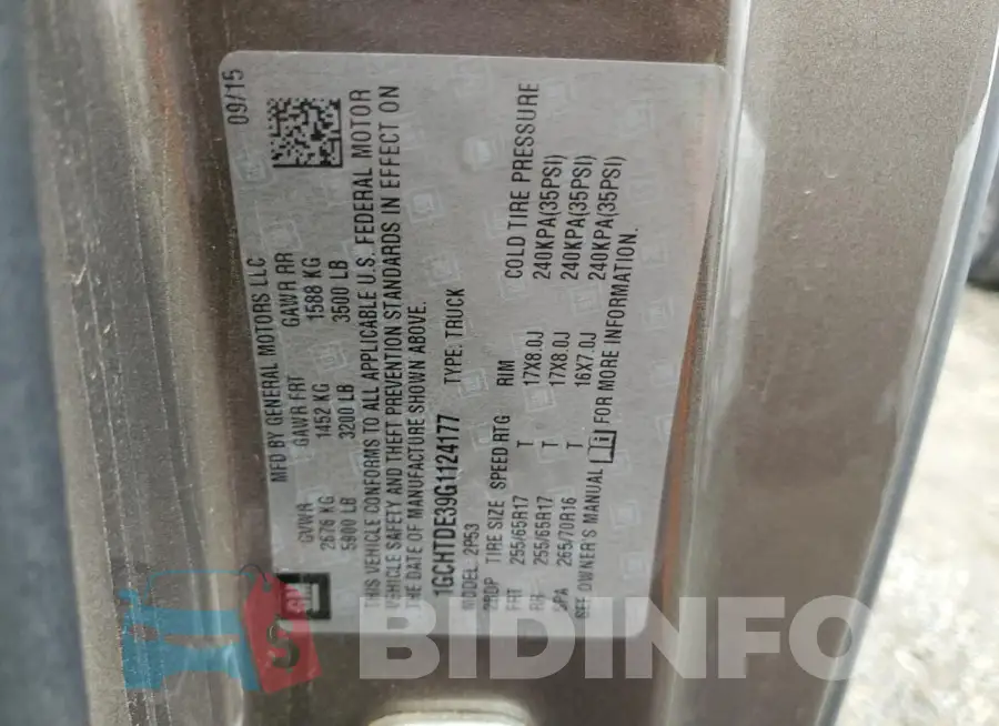 1GCHTDE39G1124177 Photo# 12
