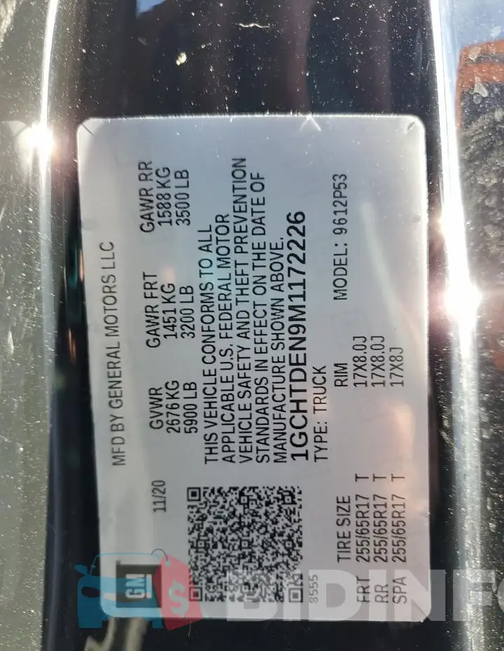 1GCHTDEN9M1172226 Photo# 12
