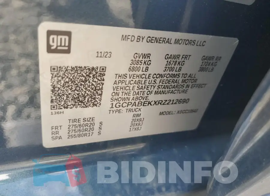1GCPABEKXRZ212690 Photo# 12