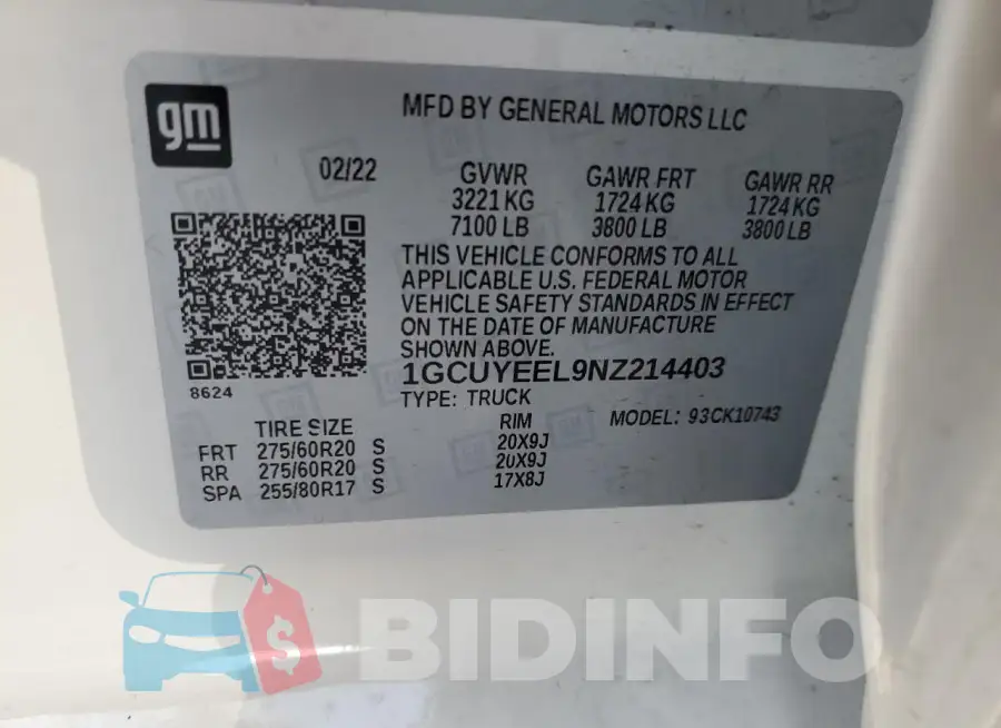 1GCUYEEL9NZ214403 Photo# 12