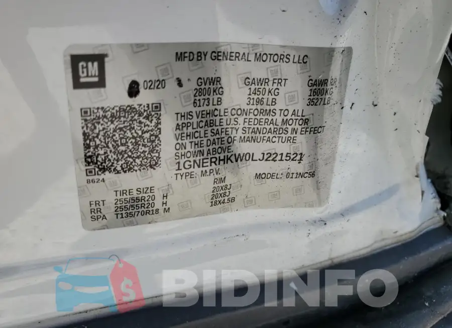 1GNERHKW0LJ221521 Photo# 13