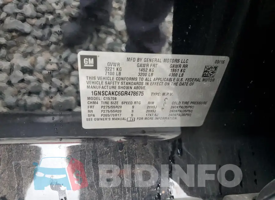 1GNSCAKC6GR478675 Photo# 13