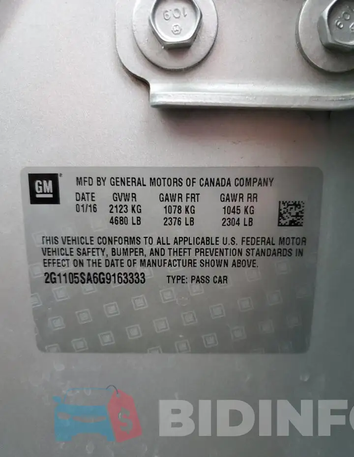 2G1105SA6G9163333 Photo# 12