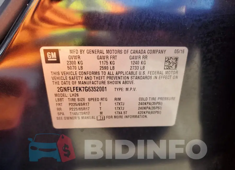 2GNFLFEK7G6352001 Photo# 13