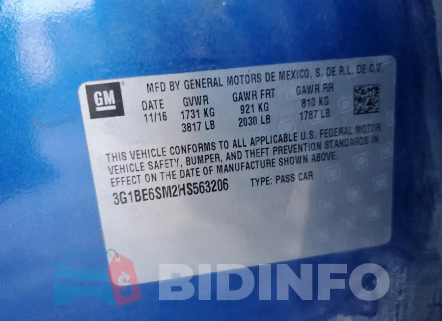 3G1BE6SM2HS563206 Photo# 12