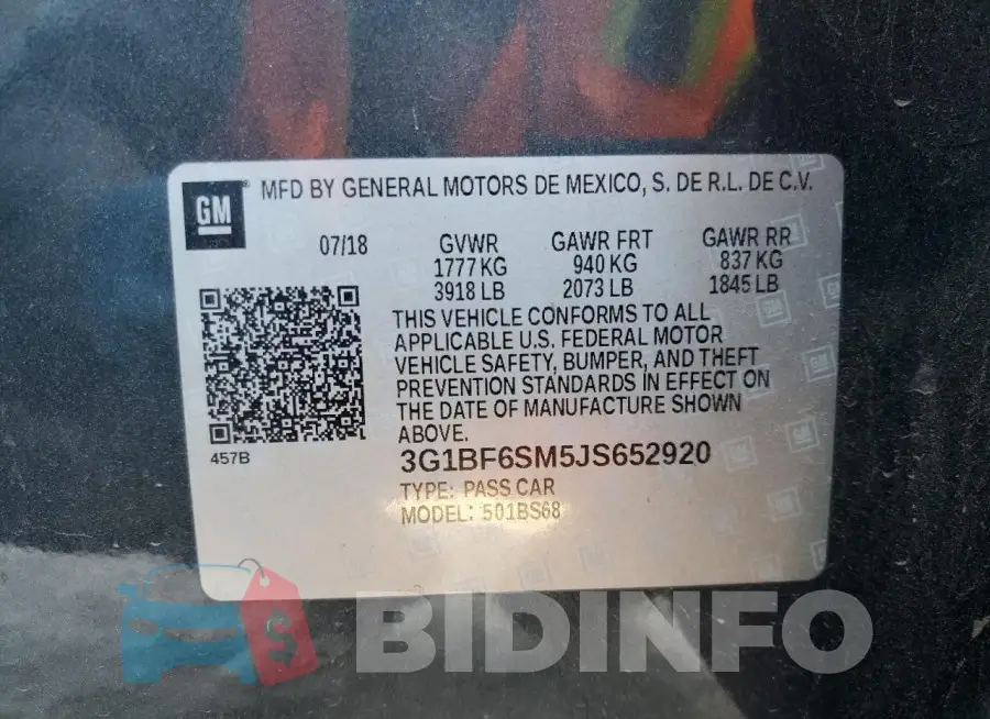 3G1BF6SM5JS652920 Photo# 12