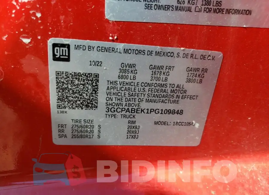 3GCPABEK1PG109848 Photo# 13