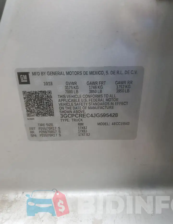 3GCPCREC4JG595428 Photo# 12