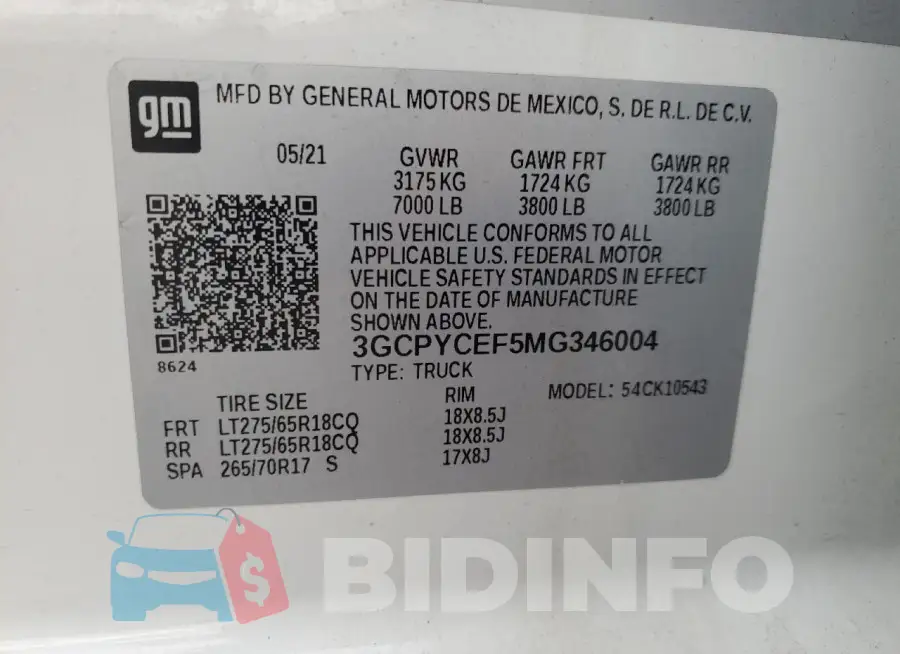 3GCPYCEF5MG346004 Photo# 12