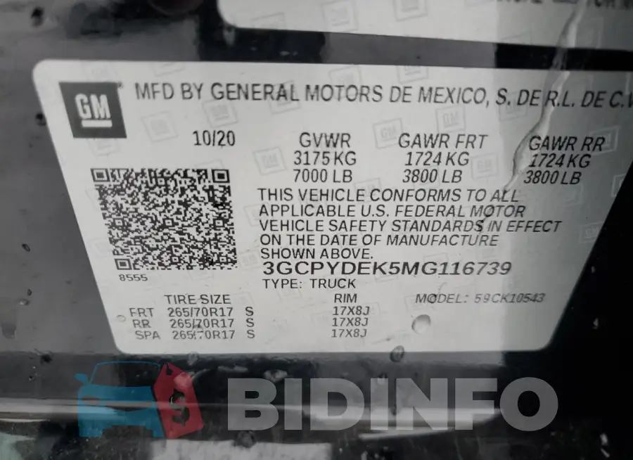 3GCPYDEK5MG116739 Photo# 12