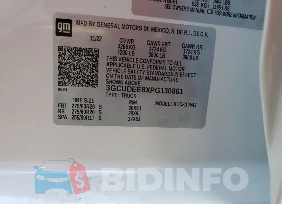 3GCUDEE8XPG130861 Photo# 12