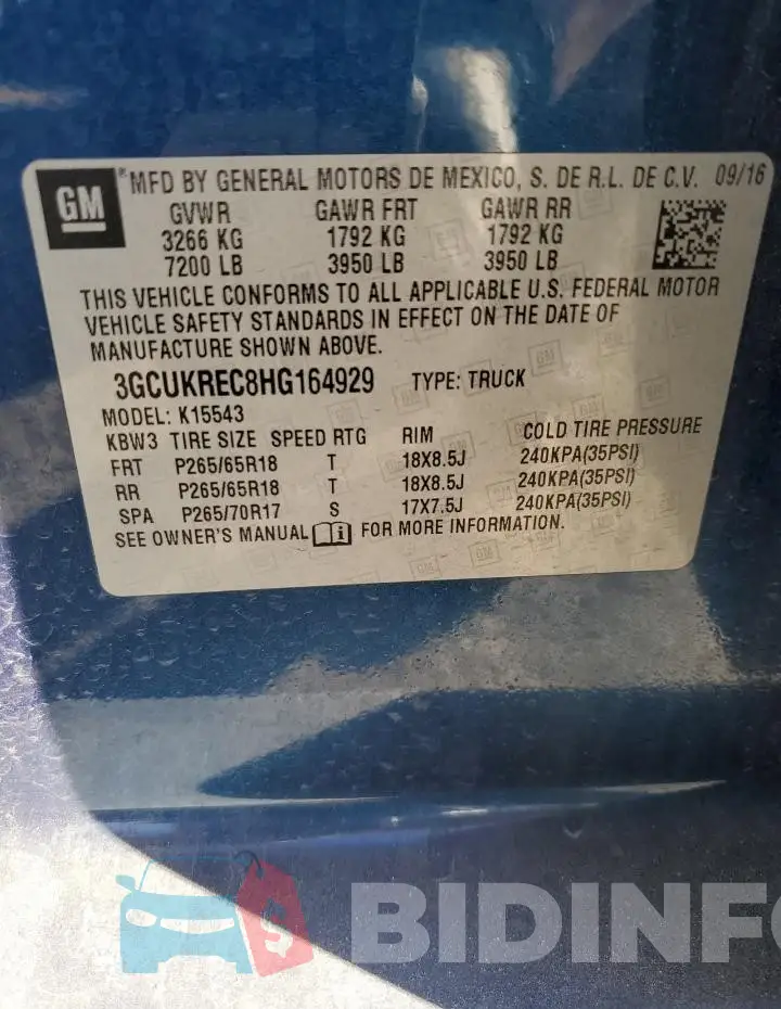 3GCUKREC8HG164929 Photo# 12