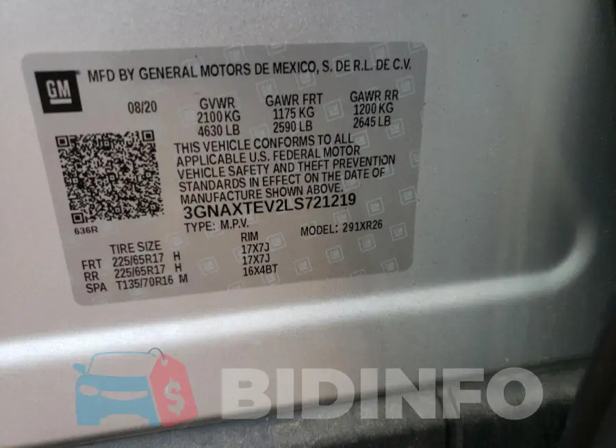 3GNAXTEV2LS721219 Photo# 13